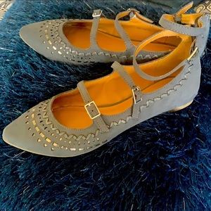 Gray Strappy Mary Janes